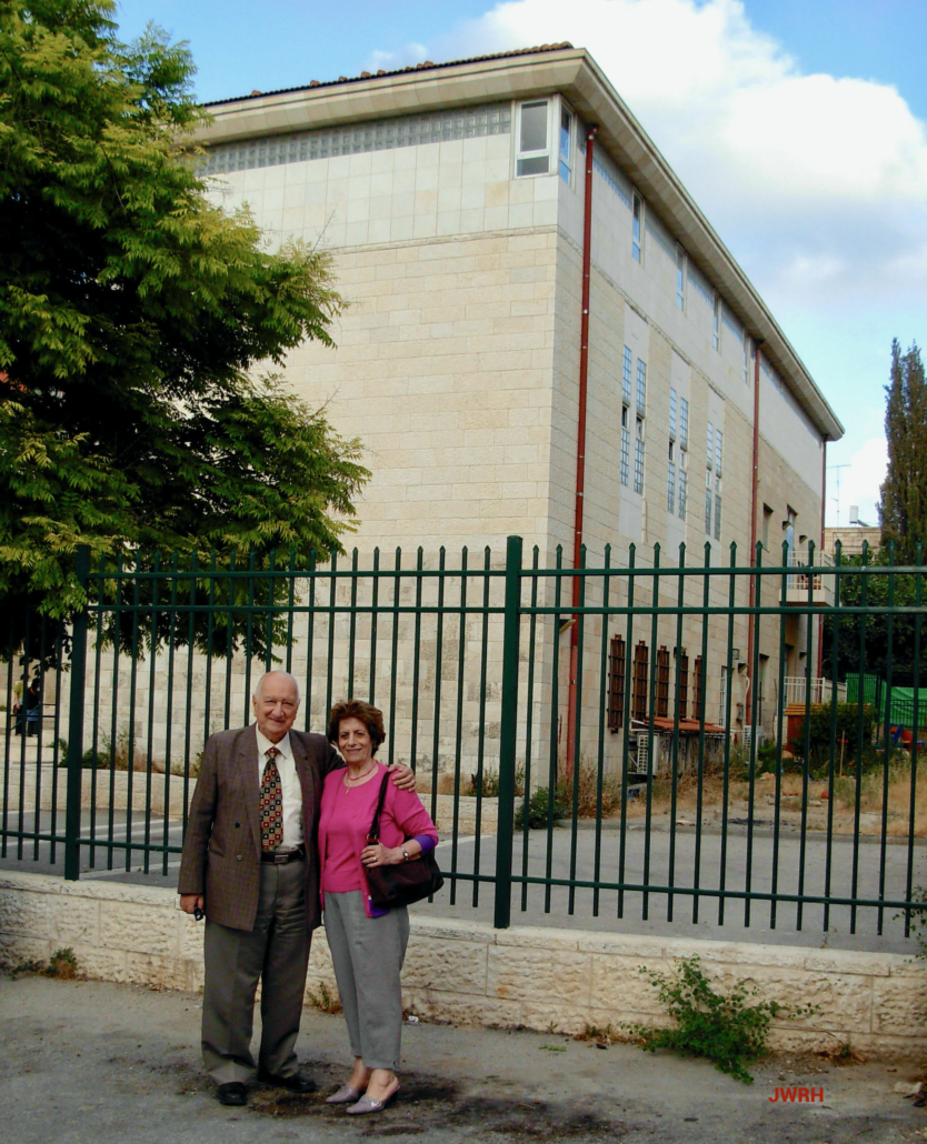 Jack & Edith Said in front of the Ummah School - Jerusalem 2006 (Photo by Mona Halaby)